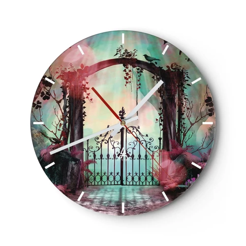 Horloge murale - Pendule murale - Jardin secret - 30x30 cm