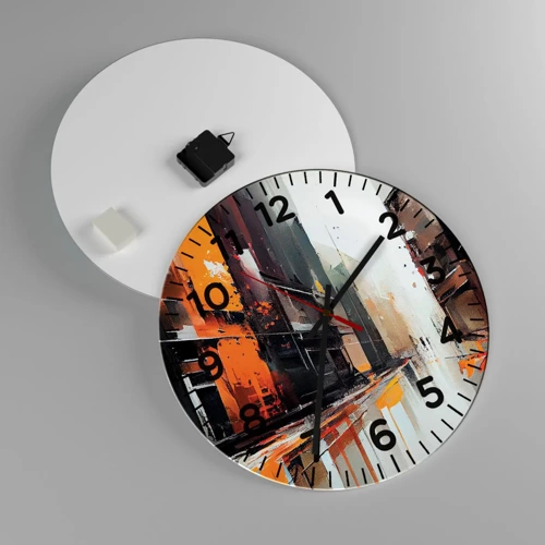 Horloge murale - Pendule murale - Jour de pluie - 40x40 cm
