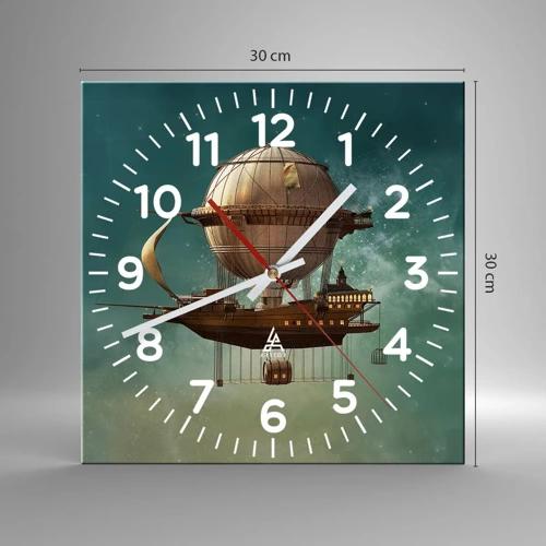 Horloge murale - Pendule murale - Jules Verne vous salue - 30x30 cm