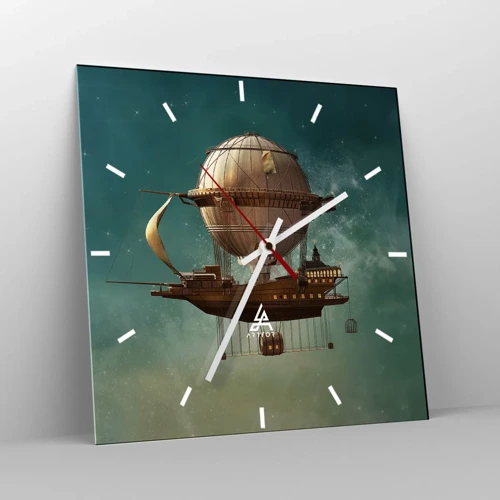Horloge murale - Pendule murale - Jules Verne vous salue - 40x40 cm