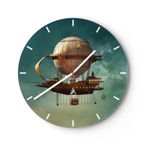 Horloge murale - Pendule murale - Jules Verne vous salue - 40x40 cm