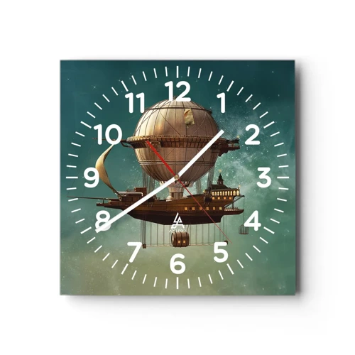 Horloge murale - Pendule murale - Jules Verne vous salue - 40x40 cm