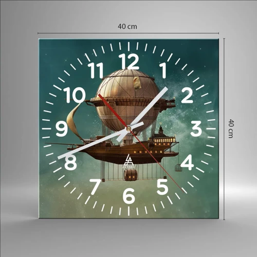 Horloge murale - Pendule murale - Jules Verne vous salue - 40x40 cm