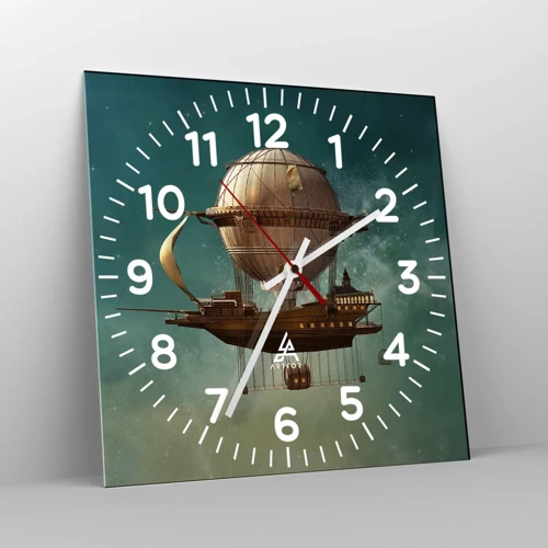 Horloge murale - Pendule murale - Jules Verne vous salue - 40x40 cm
