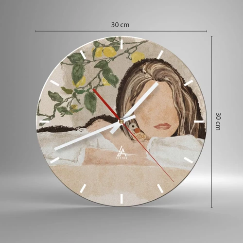Horloge murale - Pendule murale - La beauté du sud - 30x30 cm