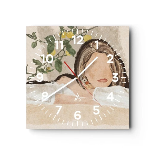 Horloge murale - Pendule murale - La beauté du sud - 40x40 cm