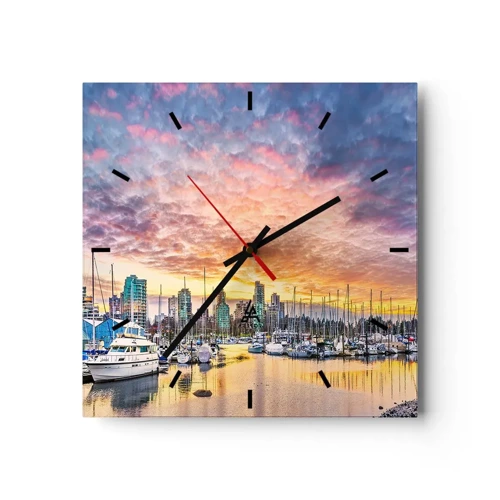 Horloge murale - Pendule murale - La cité aux mille marins - 30x30 cm