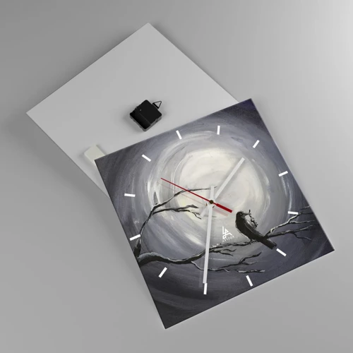 Horloge murale - Pendule murale - La clé du mystère de la nuit - 40x40 cm