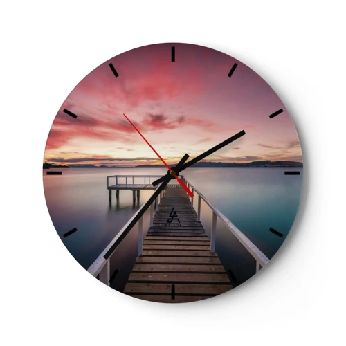 Horloge murale - Pendule murale - La douce flamme du soir - 30x30 cm