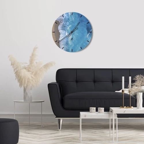 Horloge murale - Pendule murale - La force du bleu - 40x40 cm