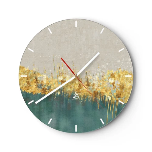 Horloge murale - Pendule murale - La frontière dorée - 30x30 cm