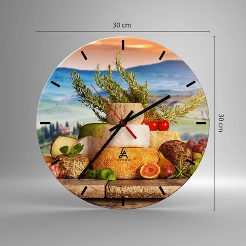 Horloge murale - Pendule murale - La joie de vivre à l'italienne - 30x30 cm