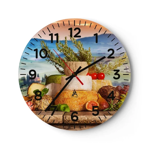 Horloge murale - Pendule murale - La joie de vivre à l'italienne - 30x30 cm