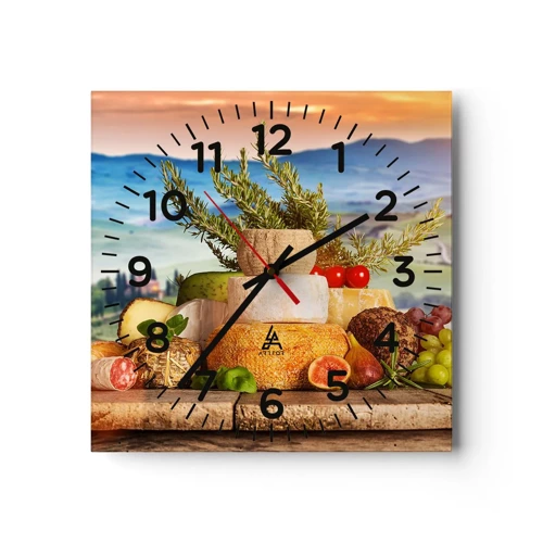 Horloge murale - Pendule murale - La joie de vivre à l'italienne - 40x40 cm