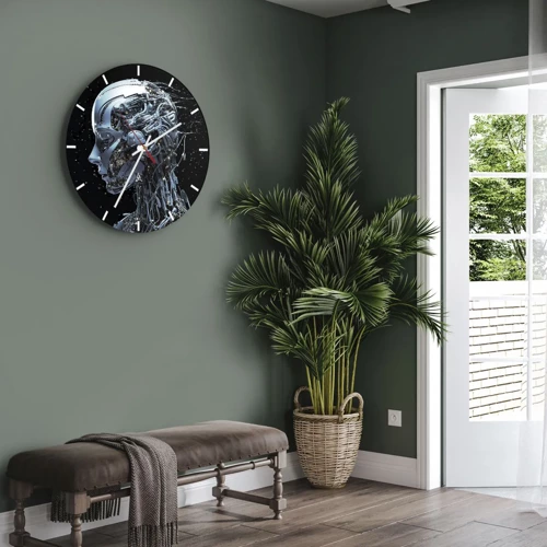Horloge murale - Pendule murale - La technologie est une femme - 40x40 cm