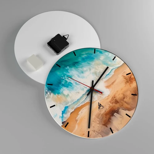 Horloge murale - Pendule murale - La vague qui revient - 30x30 cm