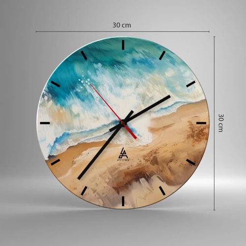 Horloge murale - Pendule murale - La vague qui revient - 30x30 cm