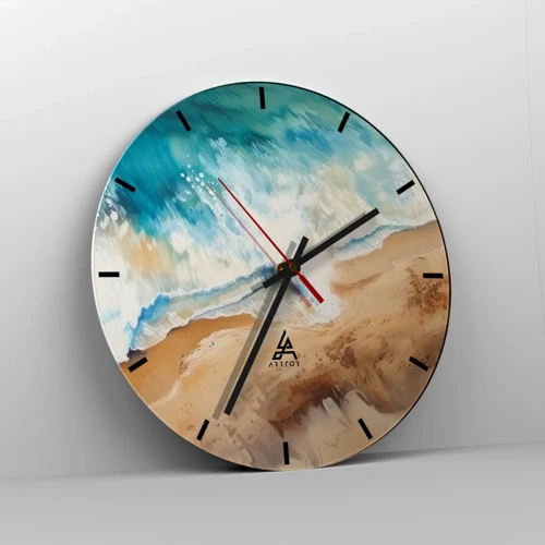 Horloge murale - Pendule murale - La vague qui revient - 30x30 cm