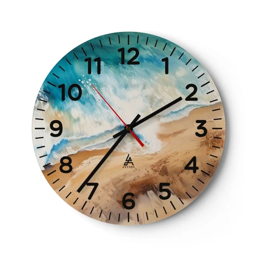 Horloge murale - Pendule murale - La vague qui revient - 30x30 cm