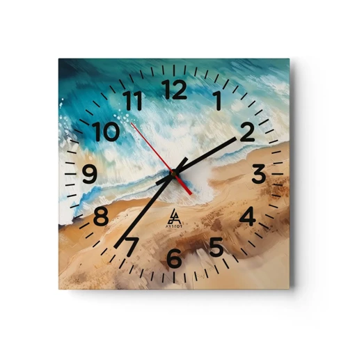 Horloge murale - Pendule murale - La vague qui revient - 40x40 cm