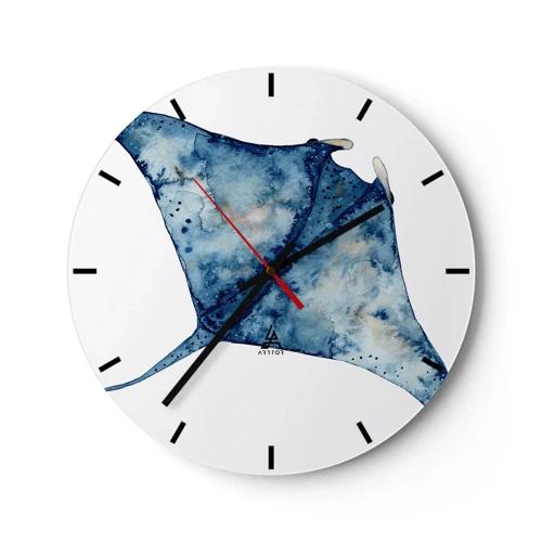 Horloge murale - Pendule murale - La vie en bleu - 30x30 cm