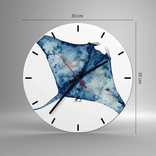 Horloge murale - Pendule murale - La vie en bleu - 30x30 cm