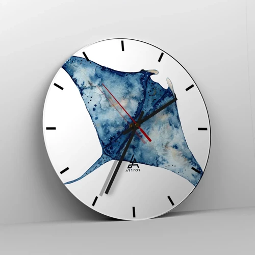 Horloge murale - Pendule murale - La vie en bleu - 30x30 cm