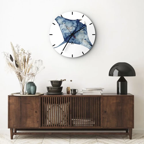 Horloge murale - Pendule murale - La vie en bleu - 30x30 cm