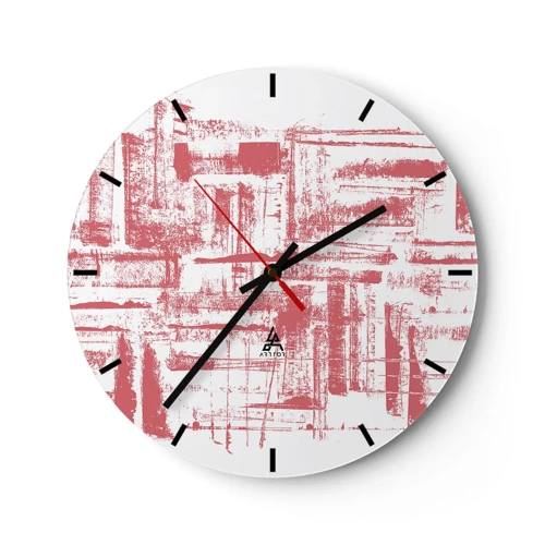 Horloge murale - Pendule murale - La ville rouge - 30x30 cm
