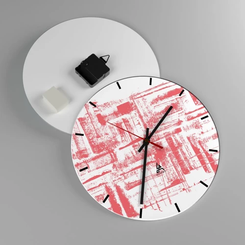 Horloge murale - Pendule murale - La ville rouge - 30x30 cm