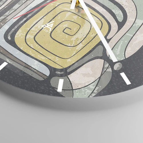 Horloge murale - Pendule murale - L'abstraction dans l'esprit précolombien - 40x40 cm