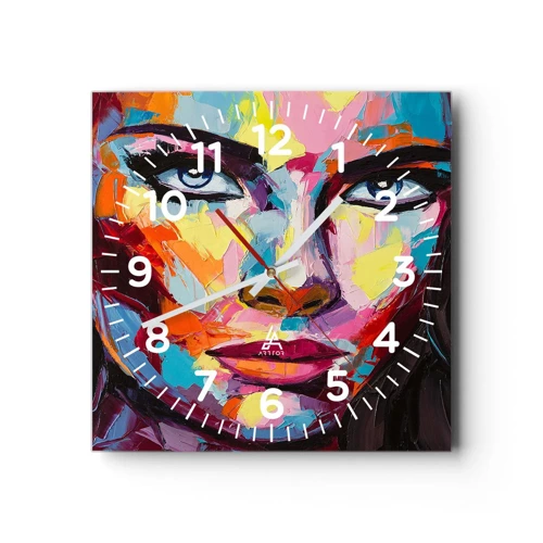 Horloge murale - Pendule murale - L'âme aussi est colorée - 40x40 cm