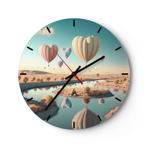 Horloge murale - Pendule murale - L'amour te permet de t'élever - 30x30 cm