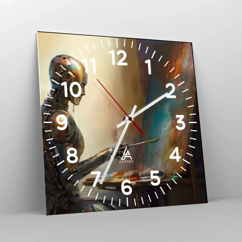 Horloge murale - Pendule murale - L'art du futur - 40x40 cm