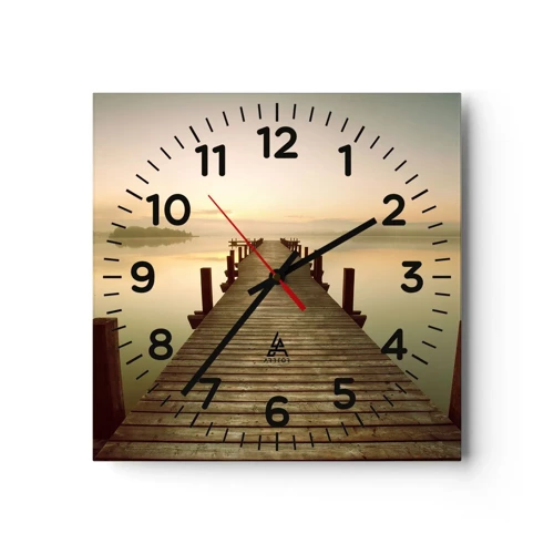 Horloge murale - Pendule murale - L'aube, les premières lueurs, le jour  - 30x30 cm