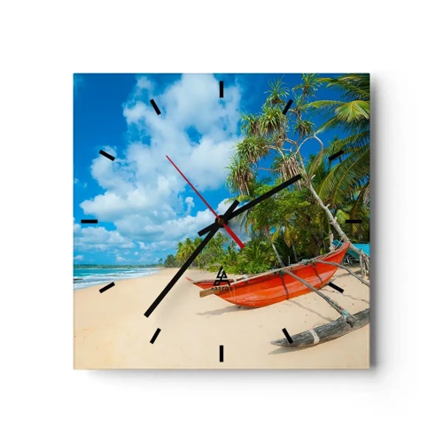 Horloge murale - Pendule murale - Le charme des tropiques - 30x30 cm