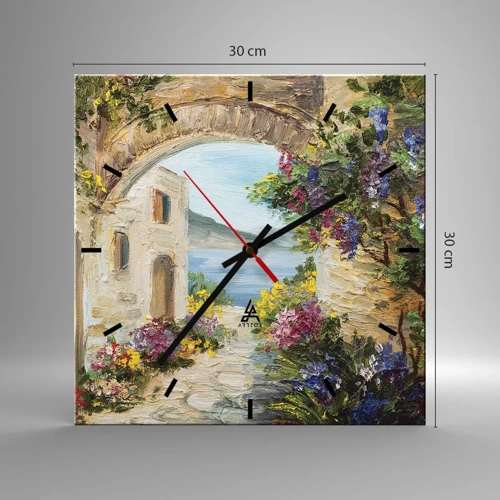 Horloge murale - Pendule murale - Le charme d'une province côtière - 30x30 cm