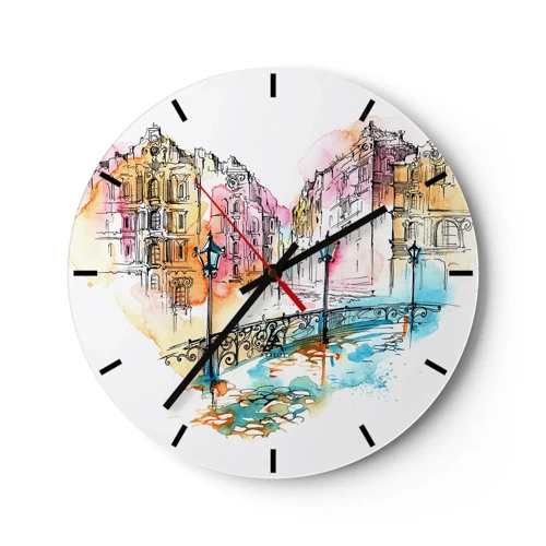 Horloge murale - Pendule murale - Le coeur de la ville - 30x30 cm