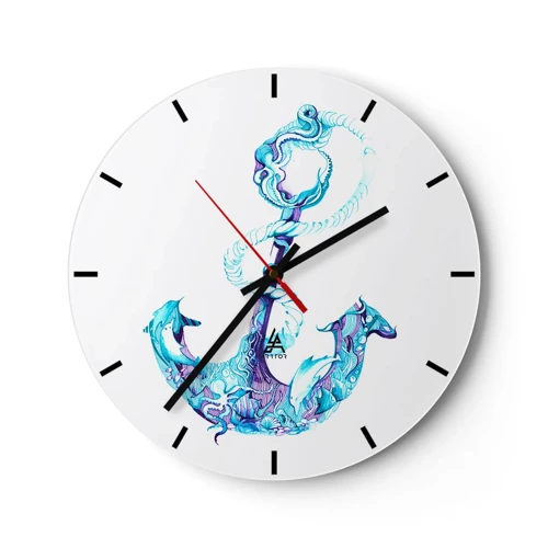 Horloge murale - Pendule murale - Le confident des secrets de la mer - 30x30 cm