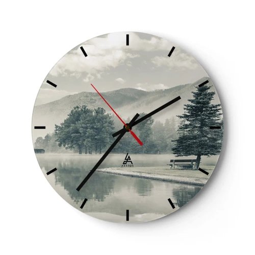 Horloge murale - Pendule murale - Le lac dort encore - 30x30 cm