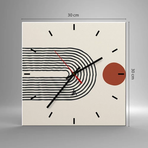 Horloge murale - Pendule murale - Le magnétisme des formes et des couleurs - 30x30 cm