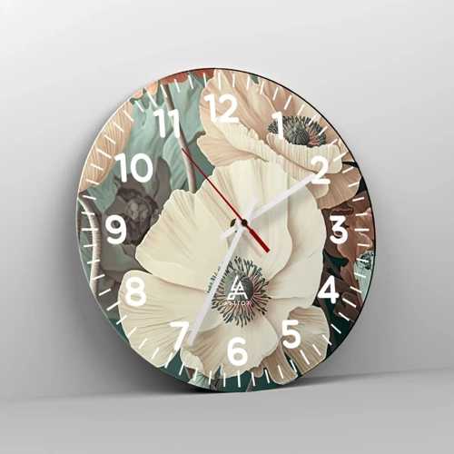 Horloge murale - Pendule murale - Le murmure des coquelicots - 40x40 cm