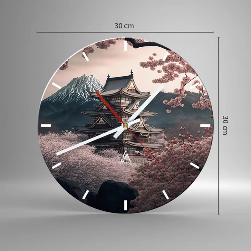 Horloge murale - Pendule murale - Le pays des cerisiers en fleurs - 30x30 cm