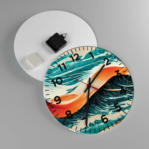 Horloge murale - Pendule murale - Le rêve d'un surfeur - 30x30 cm