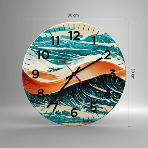 Horloge murale - Pendule murale - Le rêve d'un surfeur - 30x30 cm