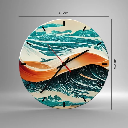 Horloge murale - Pendule murale - Le rêve d'un surfeur - 40x40 cm