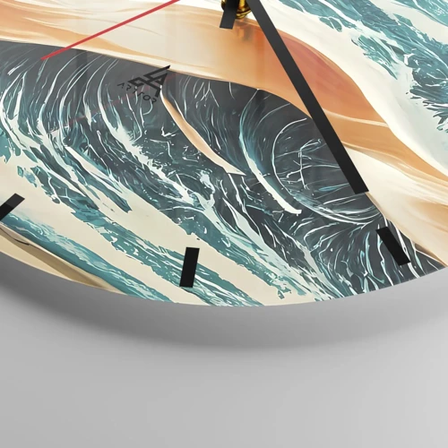 Horloge murale - Pendule murale - Le rêve d'un surfeur - 40x40 cm