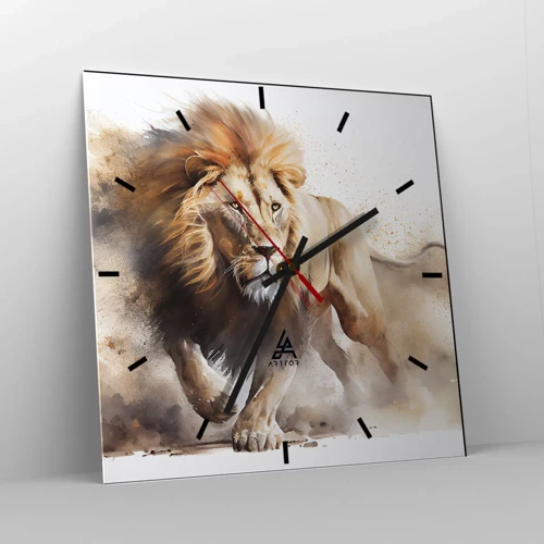 Horloge murale - Pendule murale - Le roi bougea - 40x40 cm