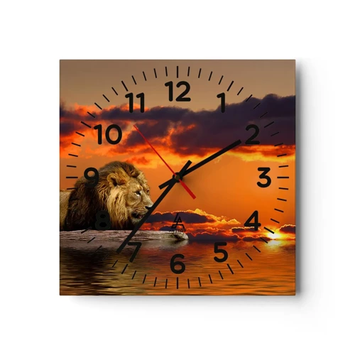 Horloge murale - Pendule murale - Le roi de la nature - 30x30 cm