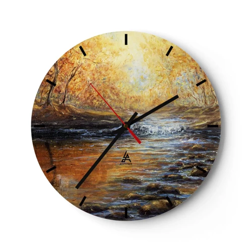 Horloge murale - Pendule murale - Le ruisseau d'or - 30x30 cm